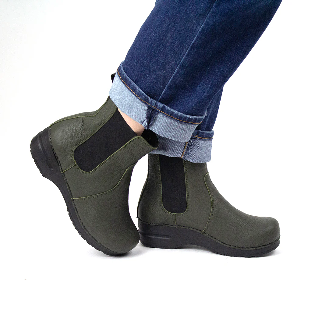 Aalbek Women's Chelsea Boot in Olive - Image 4