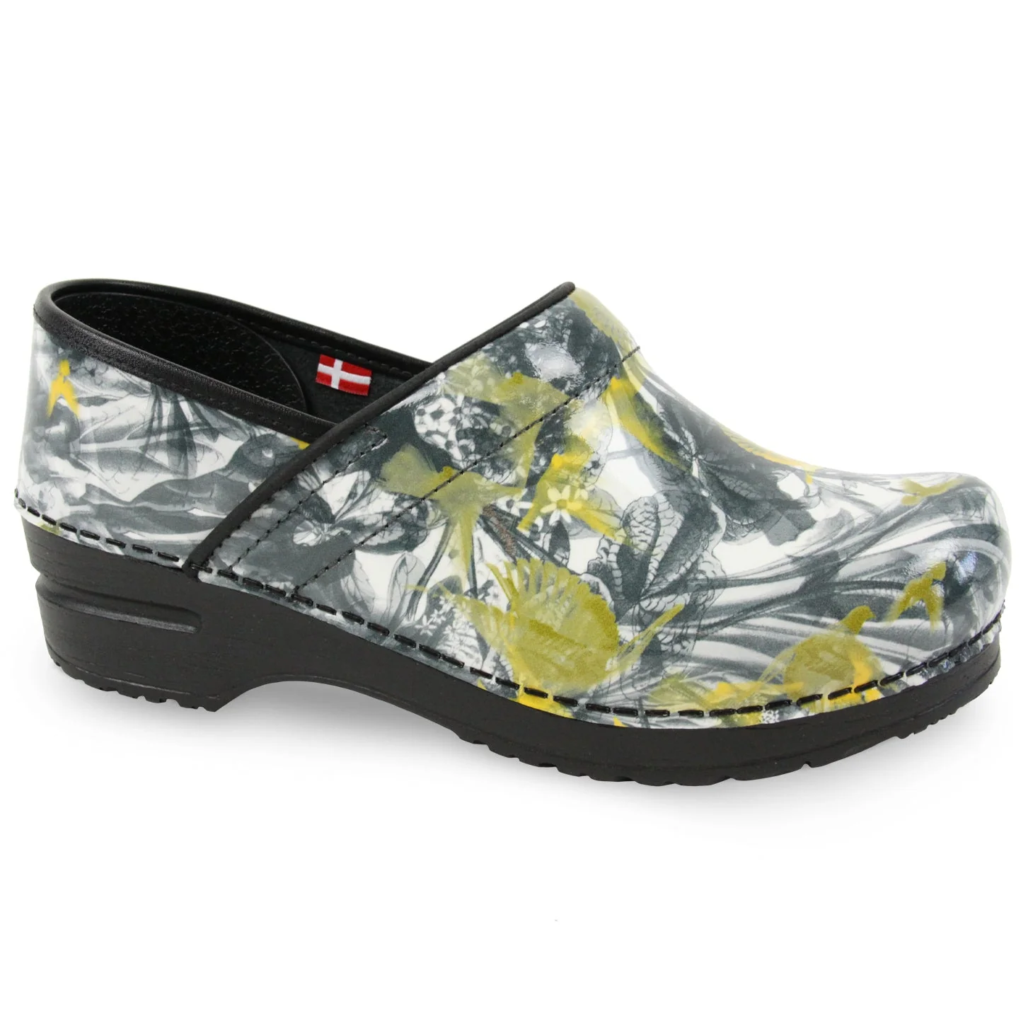 Flyway Women's Slip Resistant Clog in Yellow Grey