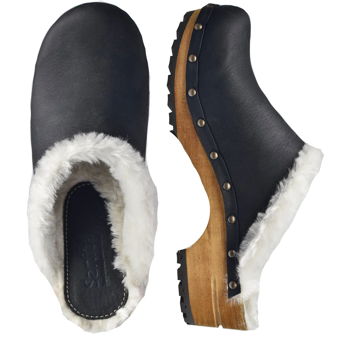 Hese Women's Wood Clog in Black - Image 4