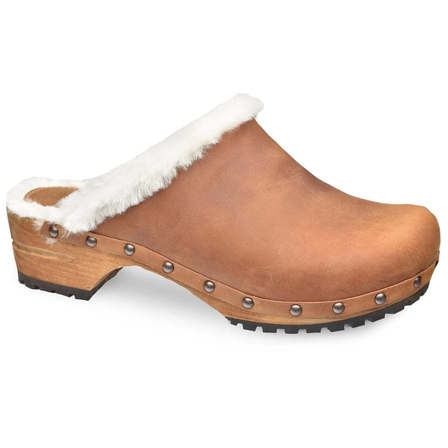 Hese Women's Wood Clog in Chestnut