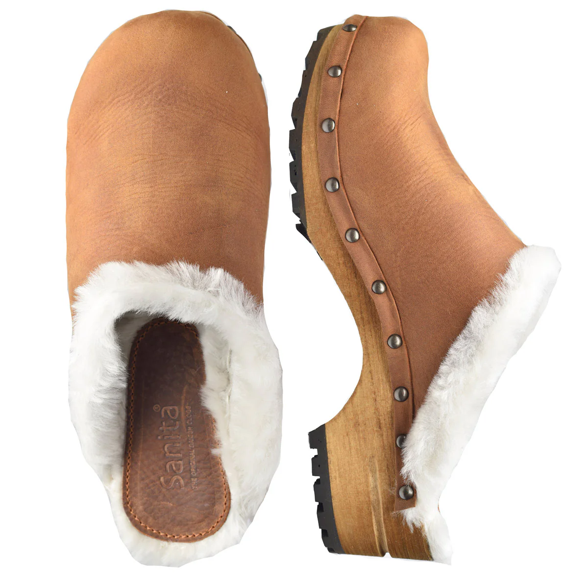 Hese Women's Wood Clog in Chestnut - Image 2