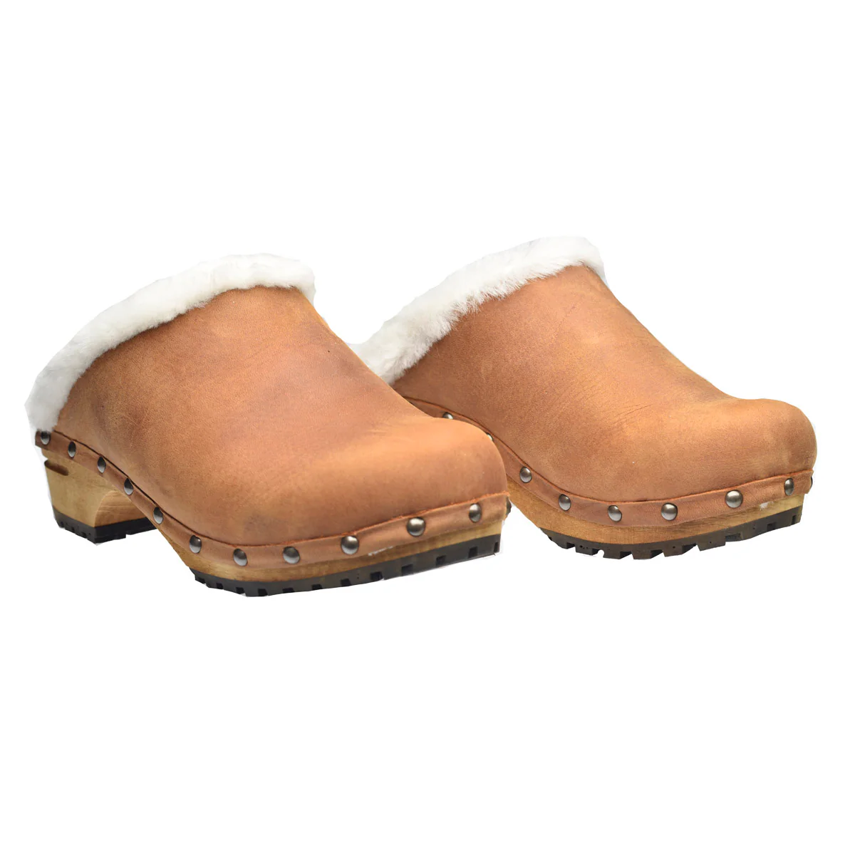 Hese Women's Wood Clog in Chestnut - Image 3
