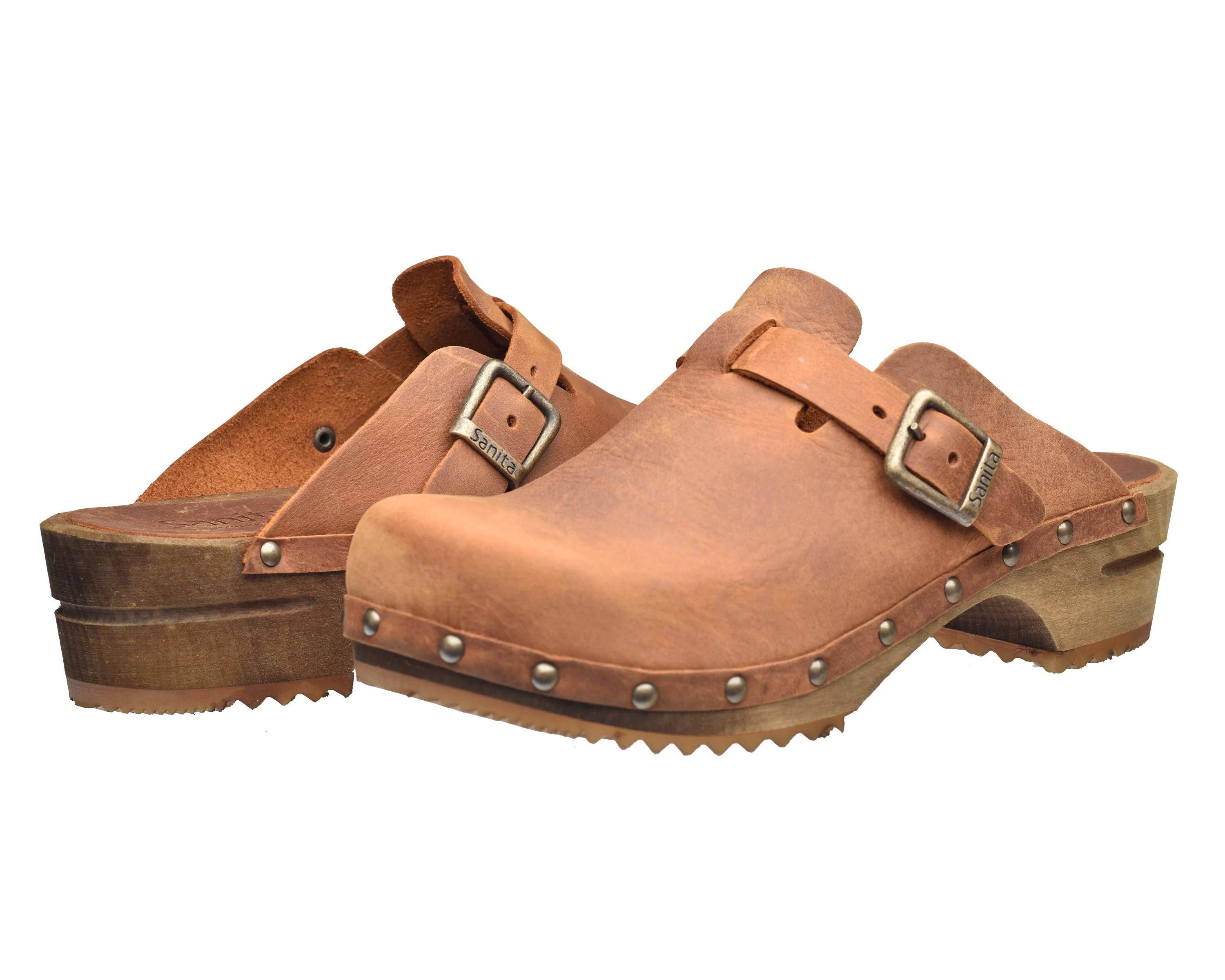 Kristel Women's Wood Clog in Chestnut - Image 3