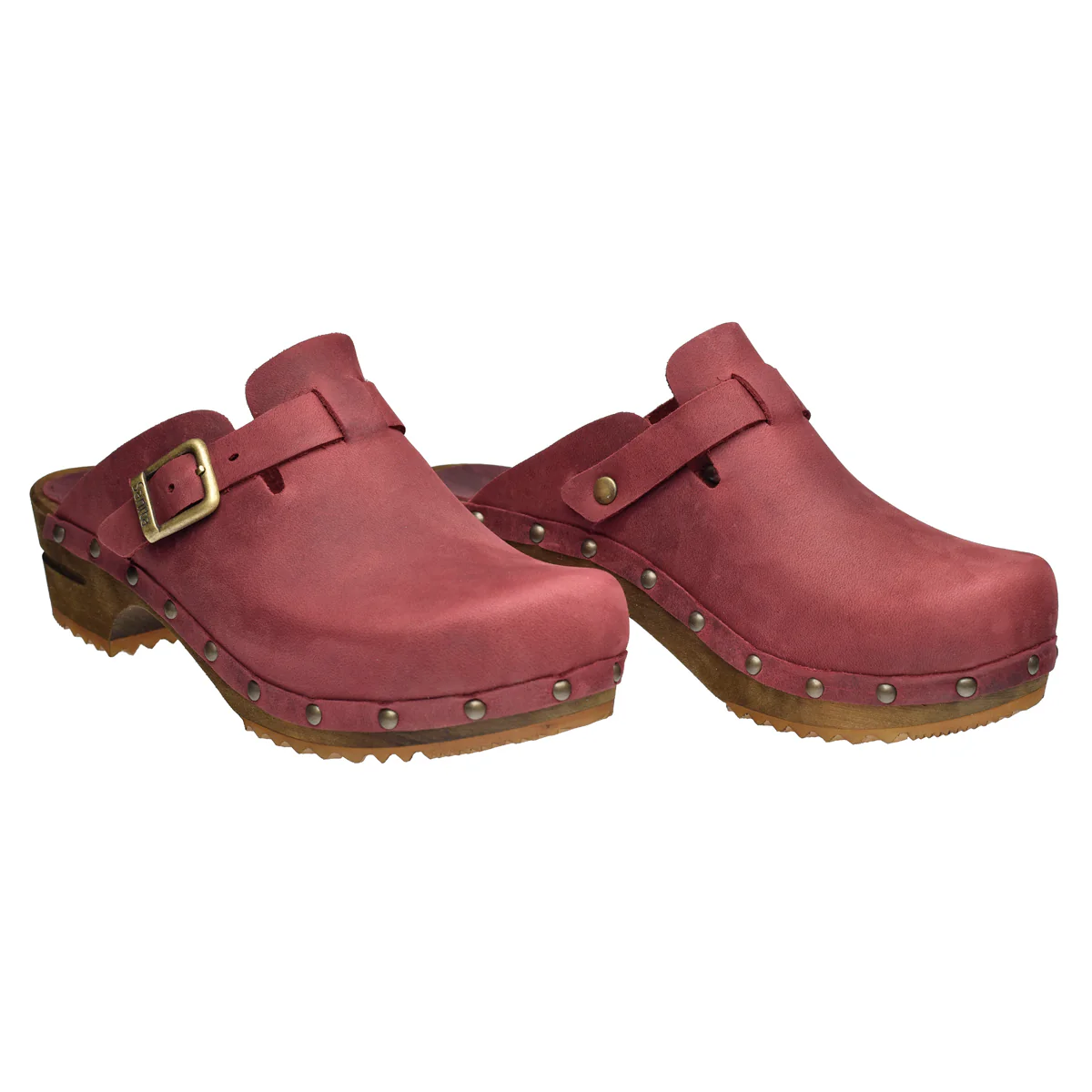 Kristel Women's Wood Clog in Deep Red - Image 2