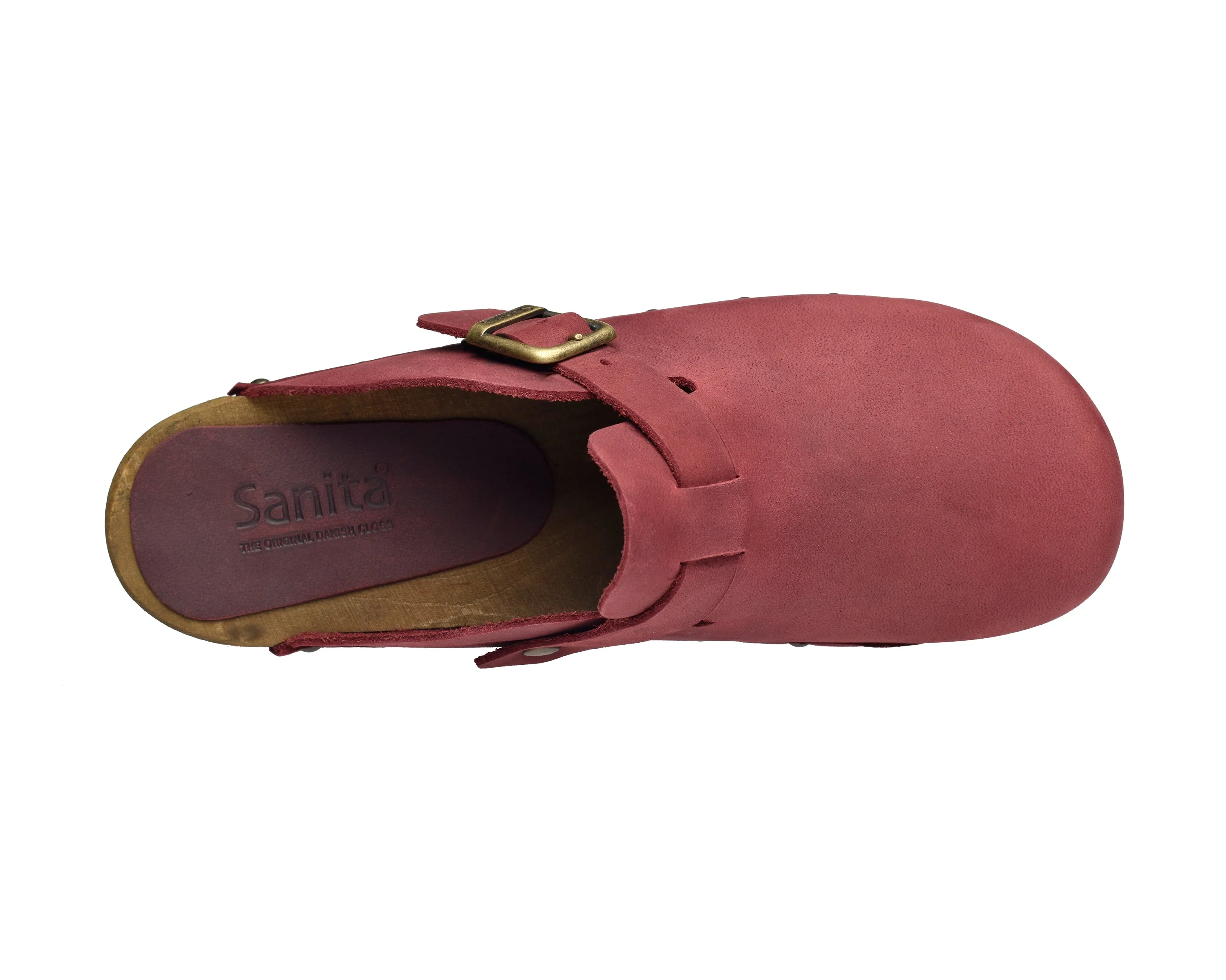 Kristel Women's Wood Clog in Deep Red - Image 3