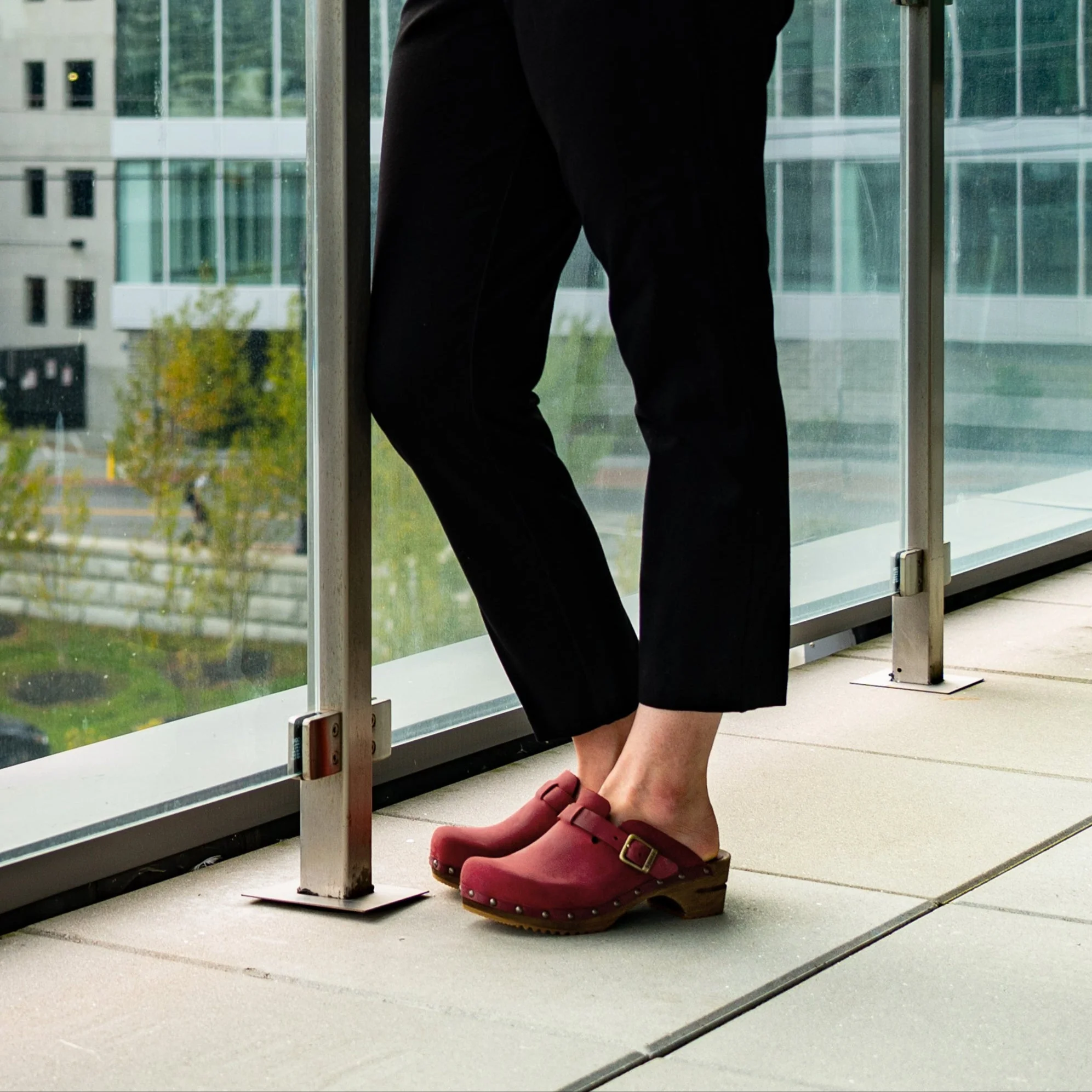 Kristel Women's Wood Clog in Deep Red - Image 4