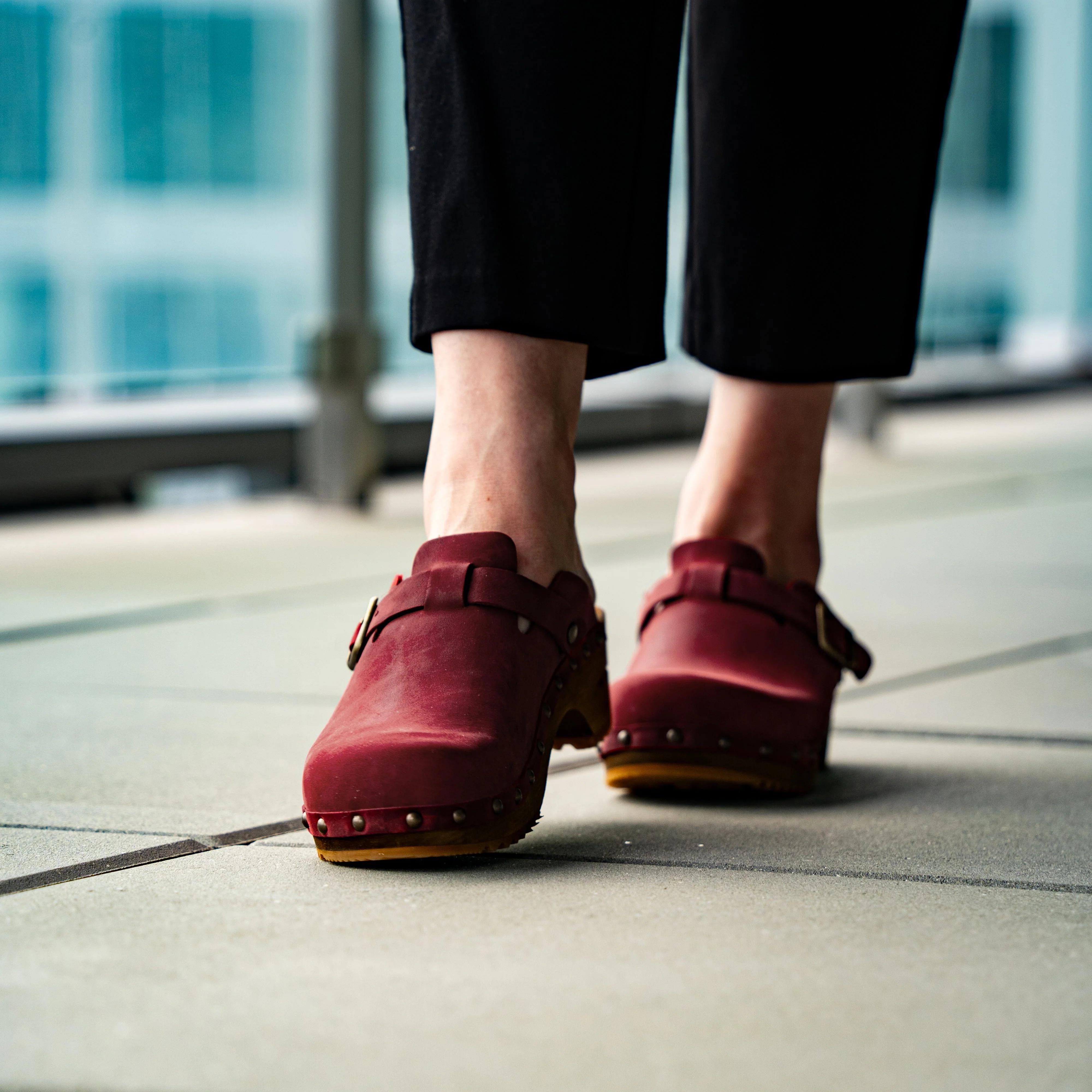 Kristel Women's Wood Clog in Deep Red - Image 5