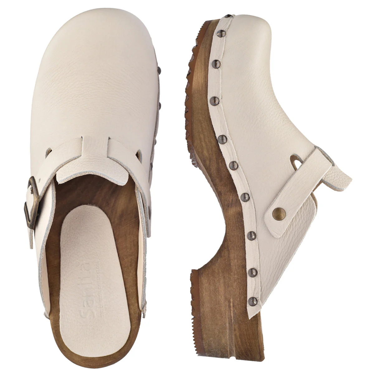 Kristel Women's Wood Clog in Cream - Image 5