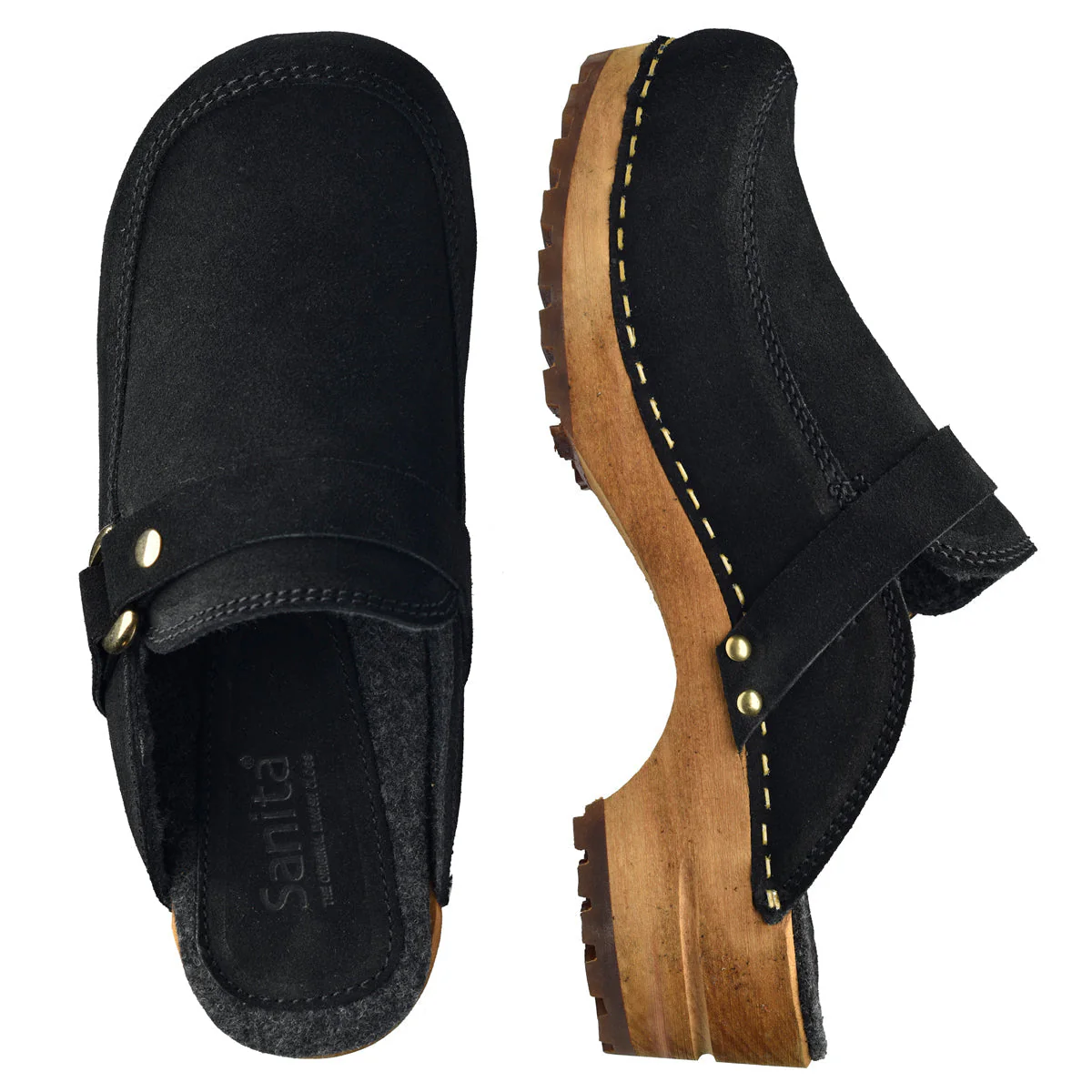 Lissy Women's Wood Clog in Black - Image 3
