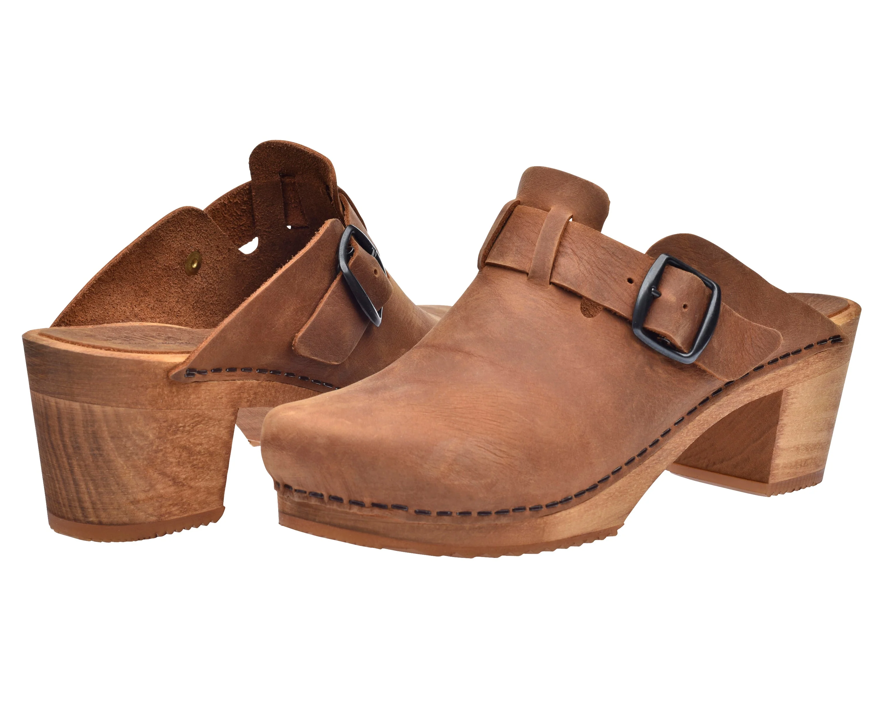 Malulo Women's Wood Mule in Chestnut - Image 4