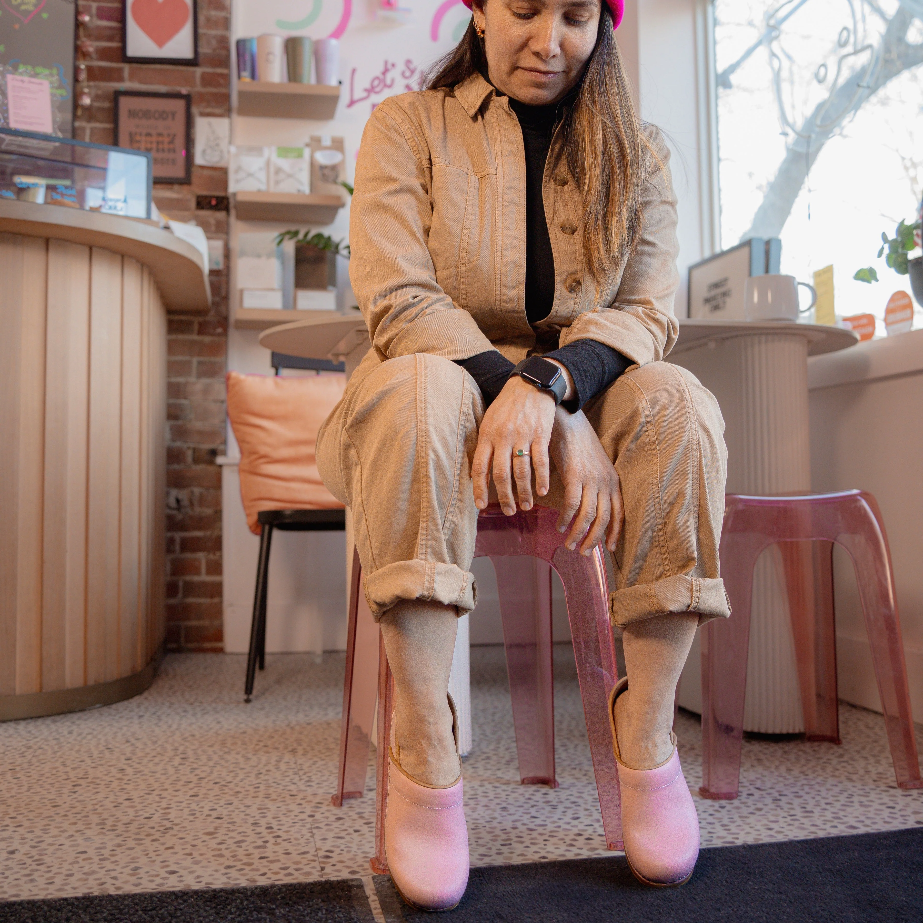 Pro. PU Women's Clog in Pink - Image 3