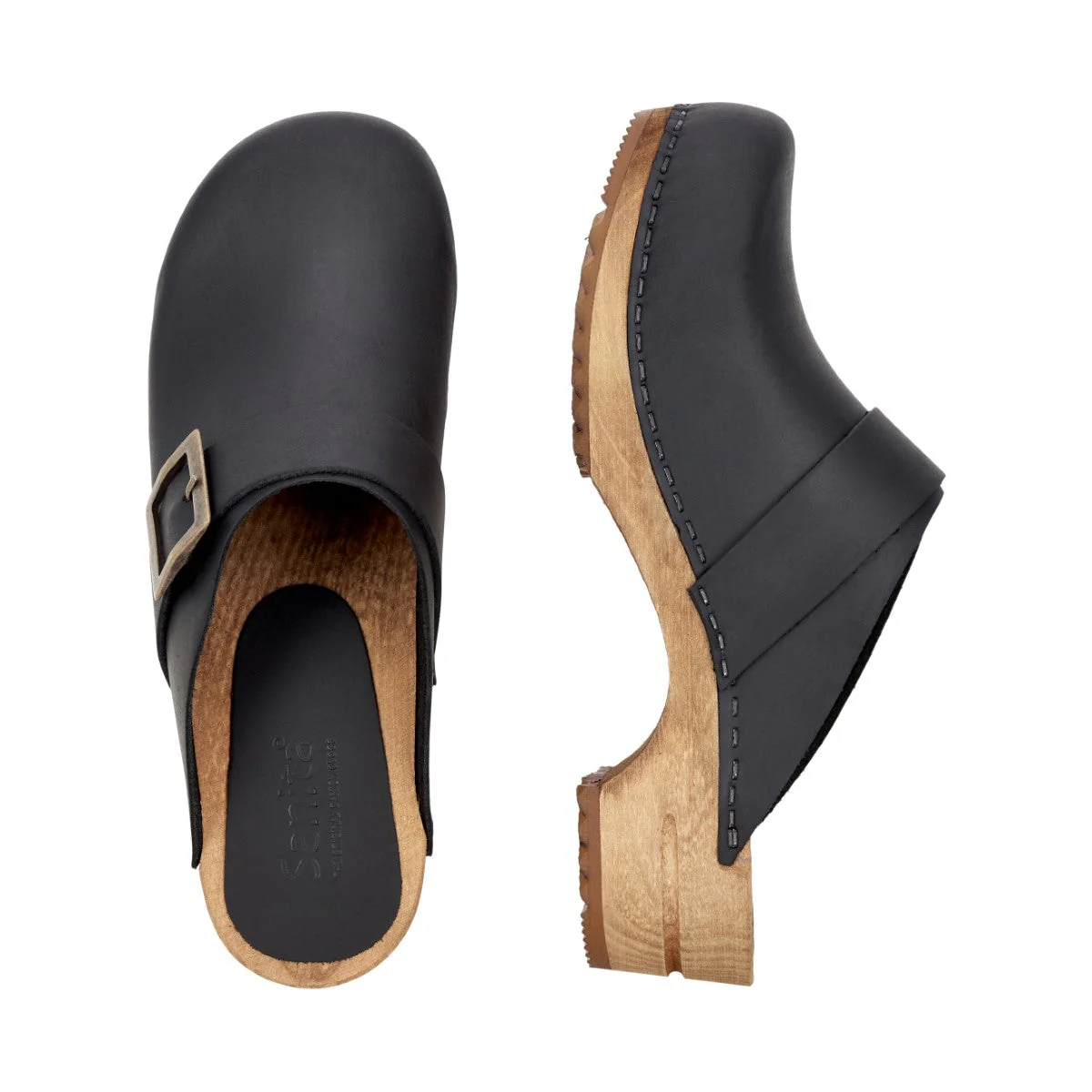 Urban Women's Wood Clog in Black - Image 3