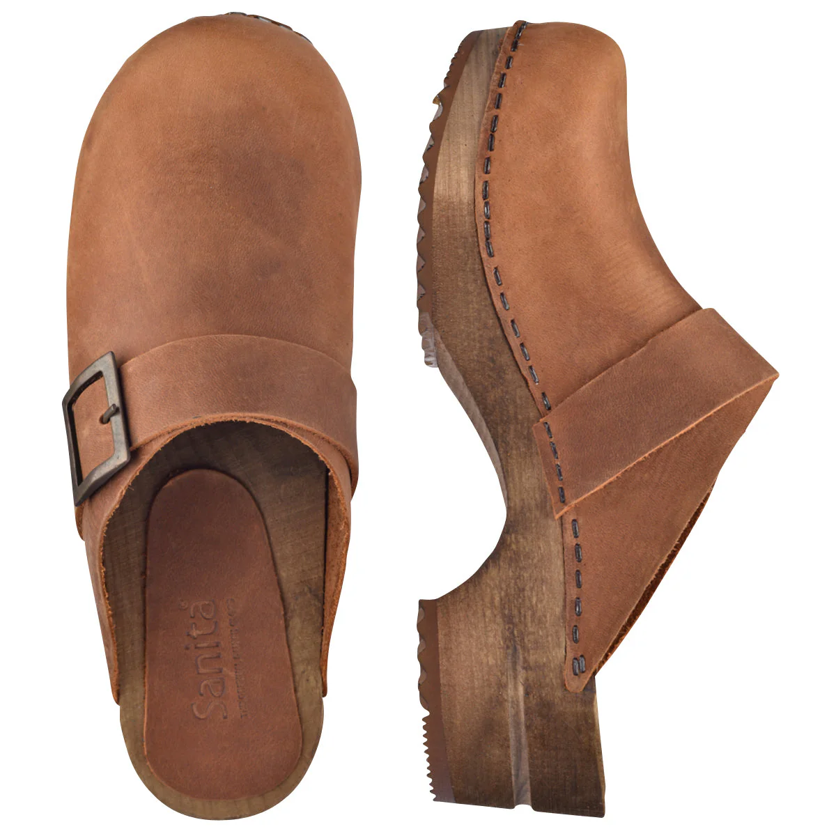 Urban Women's Wood Clog in Chestnut - Image 3
