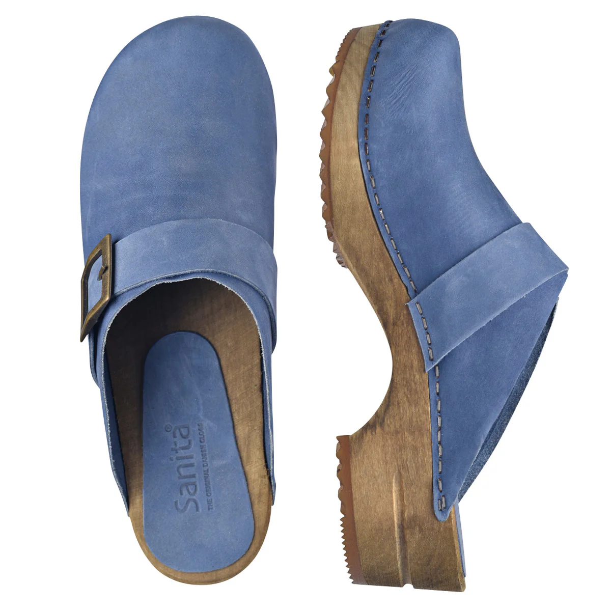 Urban Women's Wood Clog in Dove Blue - Image 3