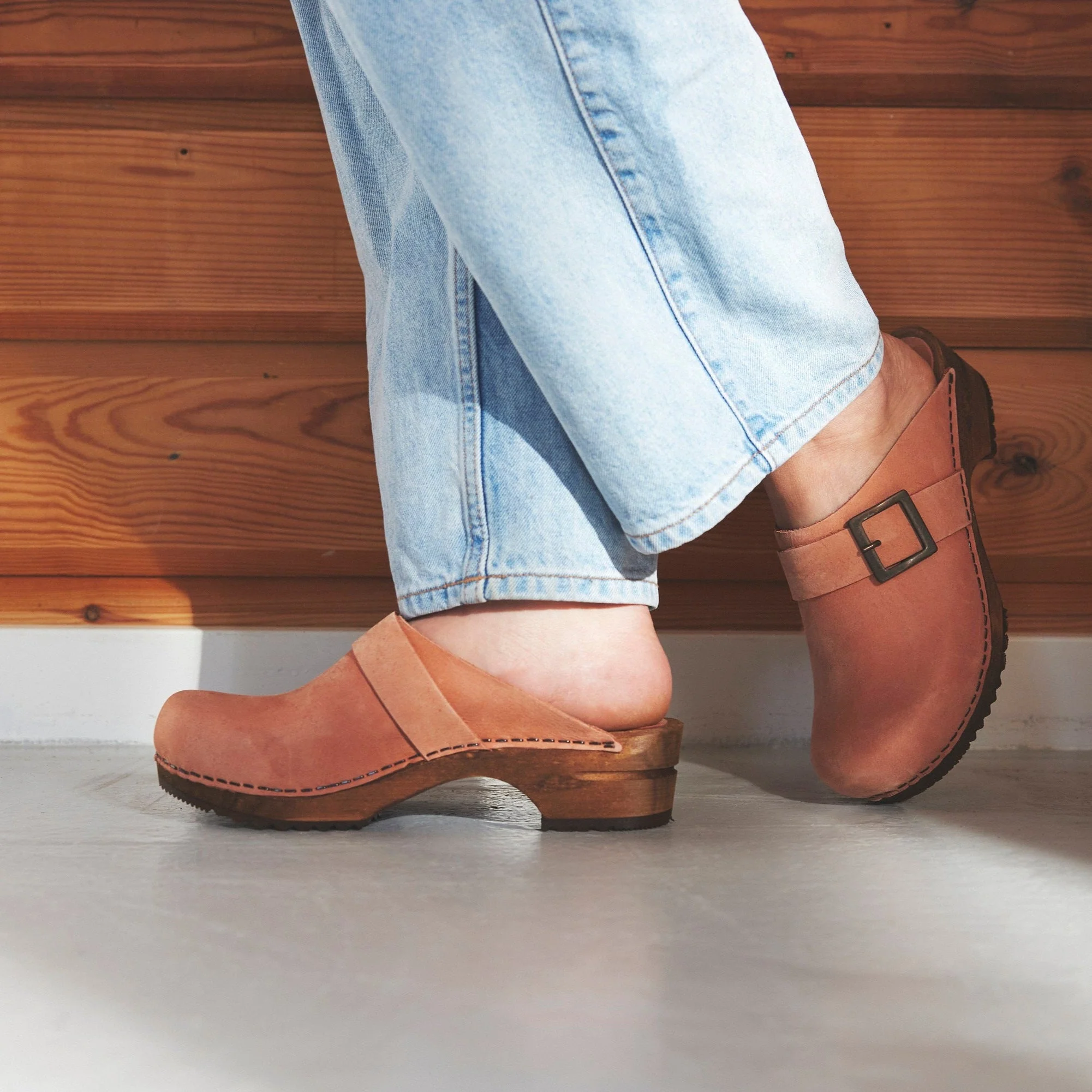 Urban Women's Wood Clog in Salmon - Image 4